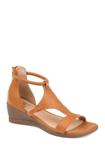 Shop Journee Collection Journee Trayle Wedge Sandal In Tan