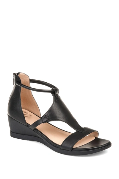 Shop Journee Collection Journee Trayle Wedge Sandal In Black