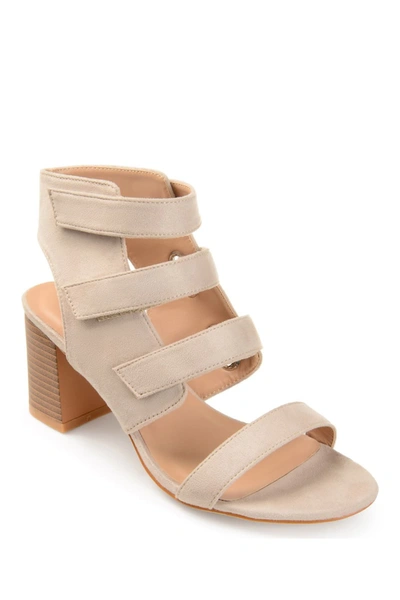 Shop Journee Collection Perkin Block Heel Sandal In Taupe