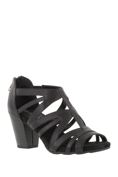 Shop Easy Street Amaze Caged Heeled Sandal In Black