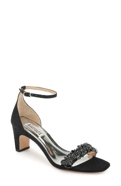 Shop Badgley Mischka Jackie Sandal In Black Fabric