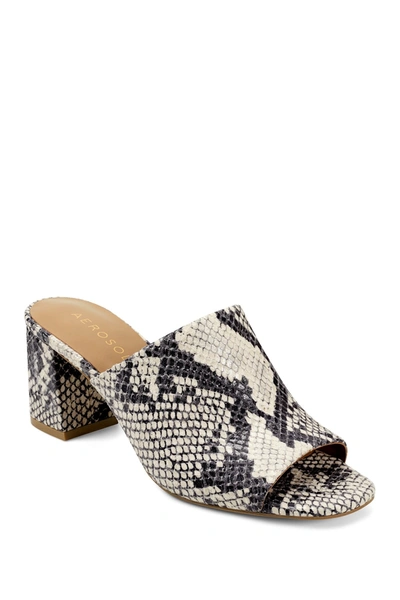 Shop Aerosoles Erie Block Heel Mule In Natural Snake