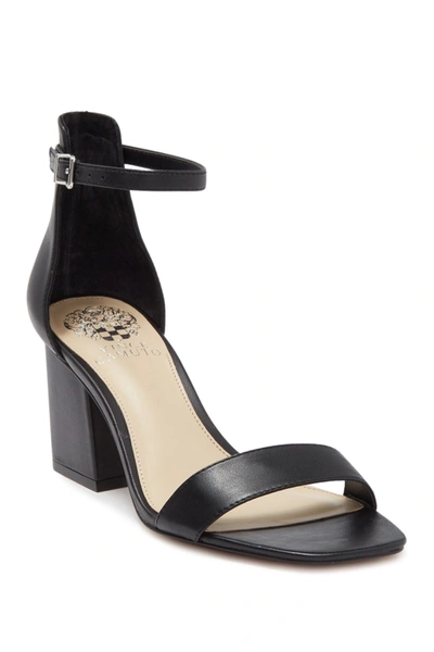 Shop Vince Camuto Margry Ankle Strap Block Heel Sandal In Black 01