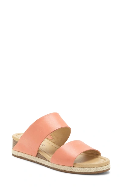 Shop Lucky Brand Wyntor Wedge Slide Sandal In Coral 03