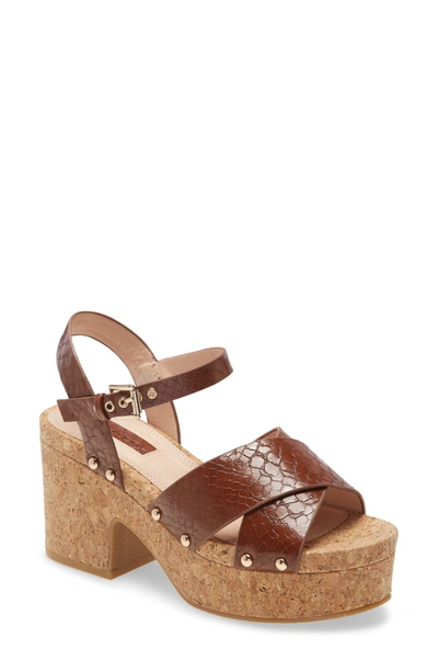 Shop Topshop Dancer Platform Sandal In Tan