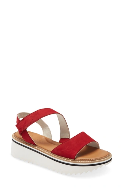Shop Paul Green Dede Platform Slingback Sandal In Red Nubuk