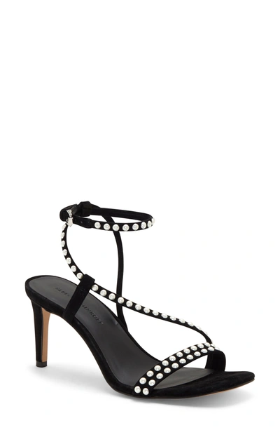 Shop Rebecca Minkoff Nanine Imitation Pearl Strappy Sandal In Black 01