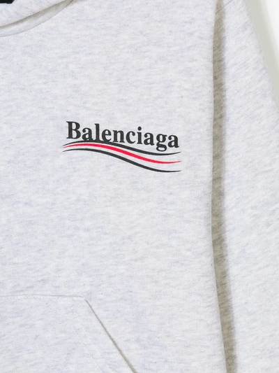 Shop Balenciaga Logo Tracksuit Hoodie In Grey