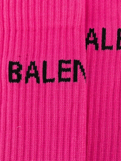 Shop Balenciaga Logo Knit Socks In Pink