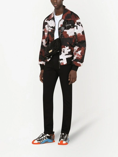 Shop Dolce & Gabbana Camouflage-print Jacket In Red