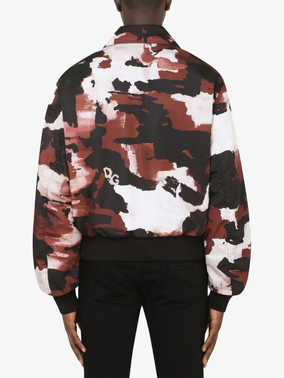 Shop Dolce & Gabbana Camouflage-print Jacket In Red