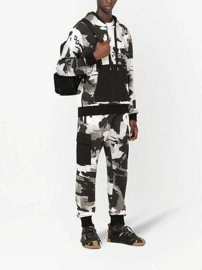 Shop Dolce & Gabbana Camouflage-pattern Tapered Track Pants In Black