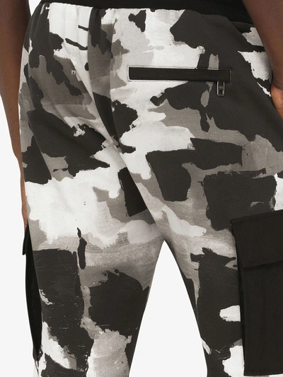 Shop Dolce & Gabbana Camouflage-pattern Tapered Track Pants In Black