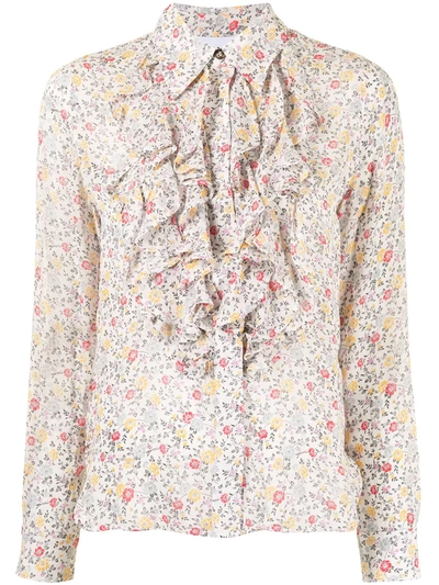 Shop Ganni Floral-print Shirt In Multicolour