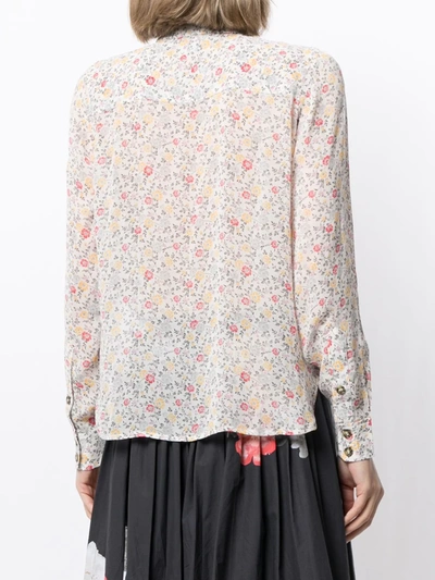 Shop Ganni Floral-print Shirt In Multicolour