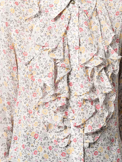 Shop Ganni Floral-print Shirt In Multicolour