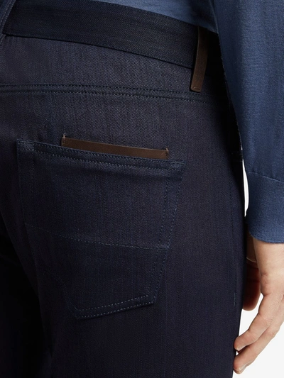 Shop Ermenegildo Zegna Slim-cut Trousers In Blue