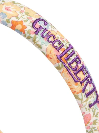 Shop Gucci Liberty Floral-print Headband In Yellow