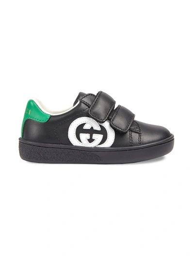 Shop Gucci Ace Touch-strap Sneakers In Black