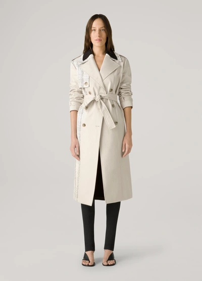 Shop St John Techno Cotton And Tweed Trench Coat In Limestone