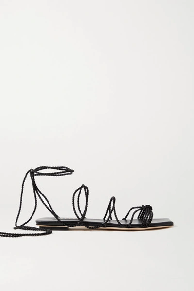 Shop Serena Uziyel Ophilia Braided Rope Sandals In Black