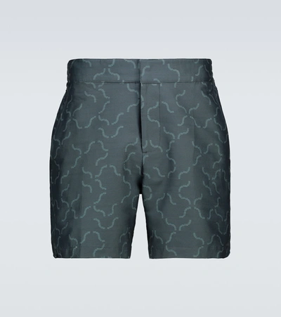 Shop Frescobol Carioca Printed Swim Shorts In Blue