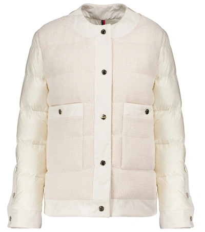 Shop Moncler Miram Cotton-trimmed Down Jacket In White