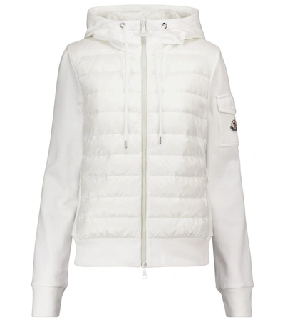 Shop Moncler Down And Cotton Jersey Jacket In White