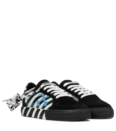 Shop Off-white Low Vulcanized Suede Sneakers In Black