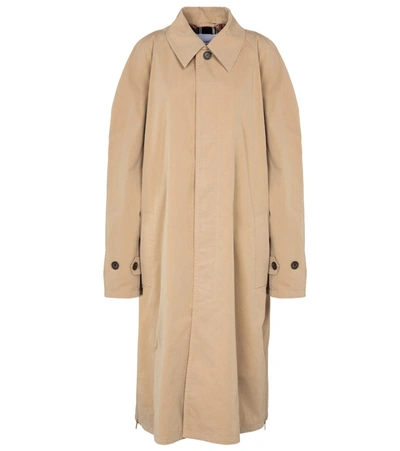 Shop Balenciaga Cotton-blend Twill Coat In Beige