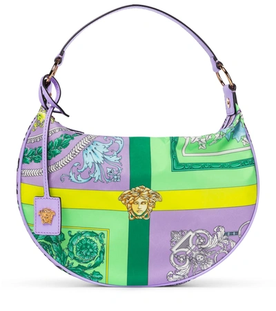 Shop Versace Barocco Mosaic Shoulder Bag In Purple
