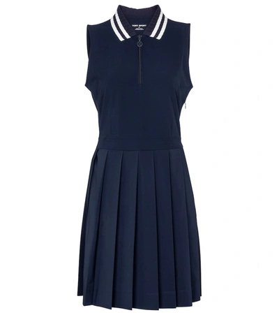 Shop Tory Sport Pleated Jersey Tennis Minidress In Tory Navy