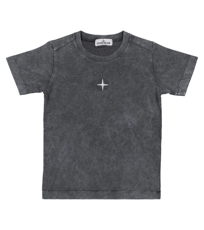 Shop Stone Island Junior Logo Cotton T-shirt In Grey