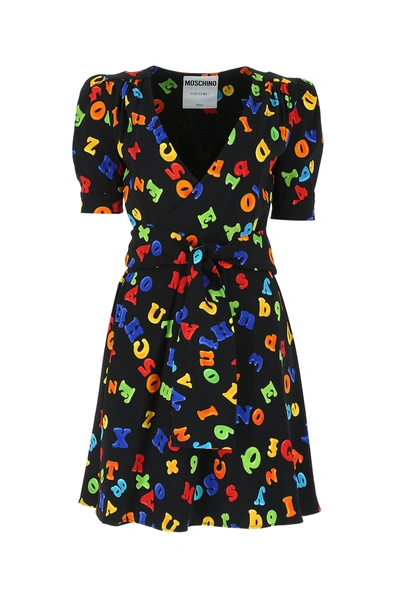 Shop Moschino Printed Stretch Viscose Mini Dress Nd  Donna 42