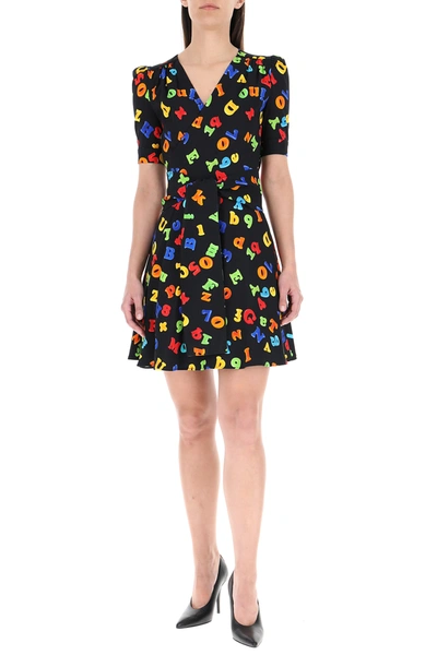 Shop Moschino Printed Stretch Viscose Mini Dress Nd  Donna 42
