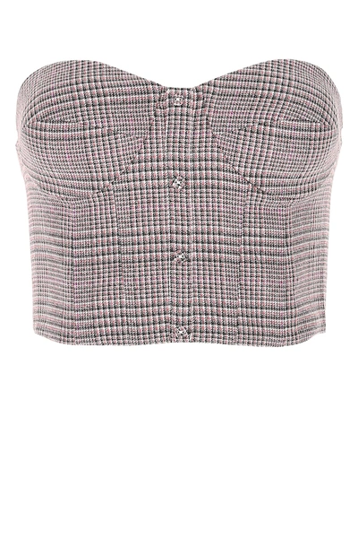 Rotate Birger Christensen Peggy Checked Stretch-twill Top In Pink | ModeSens