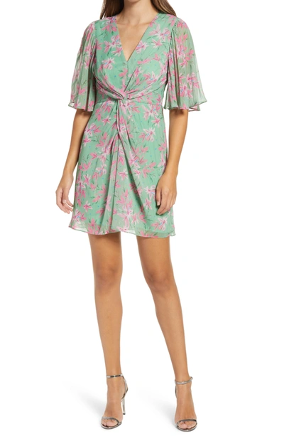 Shop Adelyn Rae Ceci Twist Front Minidress In Sage-pink