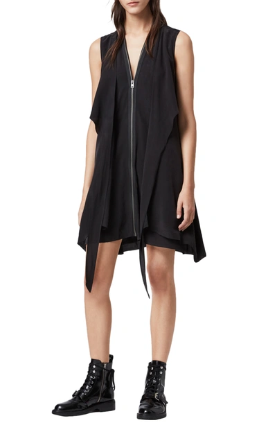 Shop Allsaints Jayda Silk Dress In Black