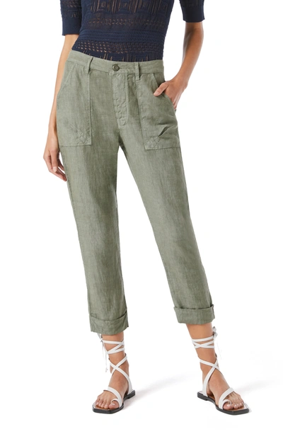 Shop Frame Le Beau Linen Pants In Military