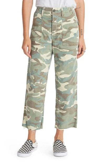 Shop Mother Patch Pocket Ankle Fray Jeans In Killing Time Camo