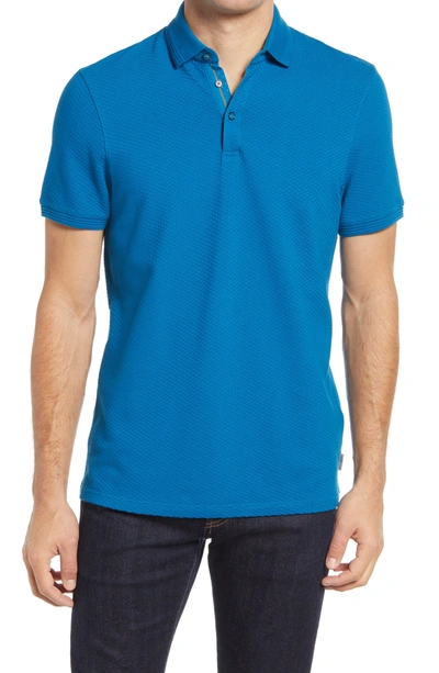 Shop Ted Baker Infuse Slim Fit Polo In Turquoise