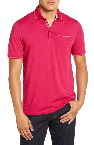 Shop Ted Baker Tortila Knit Polo In Deep Pink