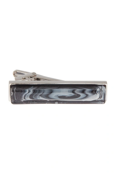 Shop Hart Schaffner Marx Black & White Glass Tie Bar In Black/wht