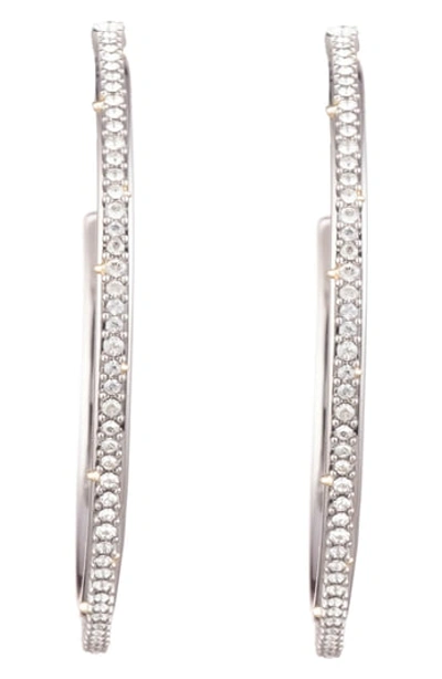 Shop Alexis Bittar 10k Gold Plated Crystal Encrusted Spiked Hoop Earrings In Silver