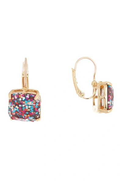 Shop Kate Spade Square Glitter Cubic Zirconia Drop Earrings In Multi Glitter