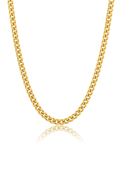 Shop Adornia Water Resistant Cuban Link Chain Necklace In Yellow