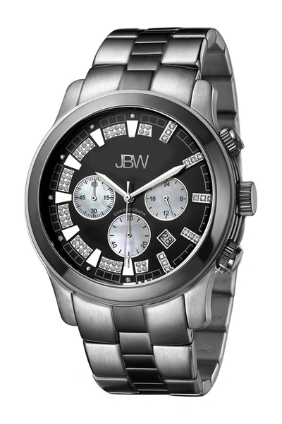 Shop Jbw Men's Delano Diamond Watch In Two-tone Silver And Black