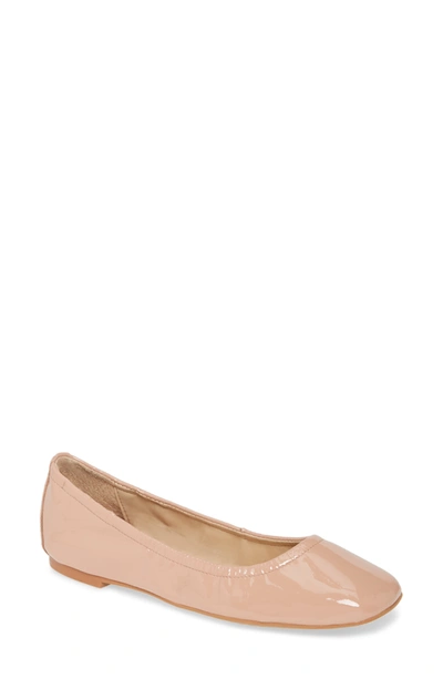 Shop Vince Camuto Brindin Leather Flat In Baby Doll Patent Leather