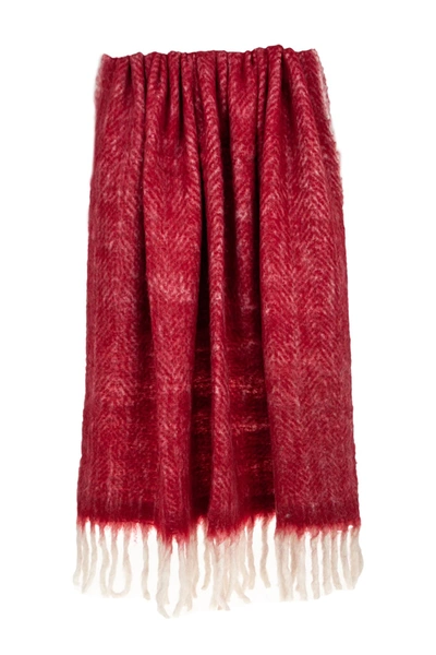 Parkland Collection Nagar Transitional Red 52" X 67" Woven Handloom Throw Blanket In Red