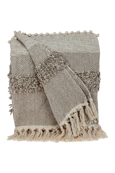 Parkland Collection Neil Eclectic Beige 52" X 67" Woven Handloom Throw In Beige